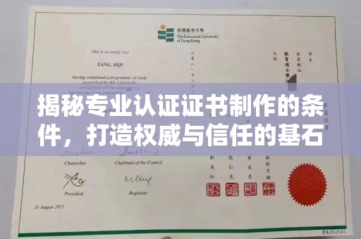 隆子揭秘专业认证证书制作的条件，打造权威与信任的基石